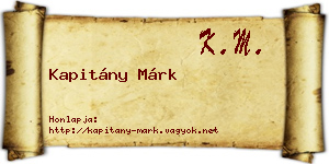 Kapitány Márk névjegykártya