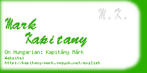 mark kapitany business card