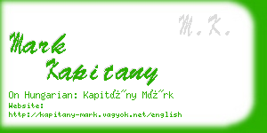 mark kapitany business card